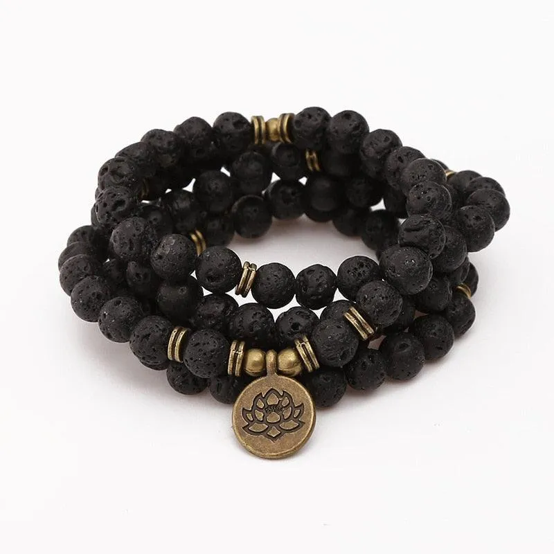 '108 Beads' Lava Stone Mala