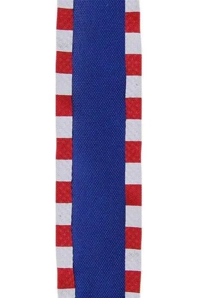 1.5" Faux Royal Burlap/Stripe Edge Ribbon: Royal Blue (10 Yards)