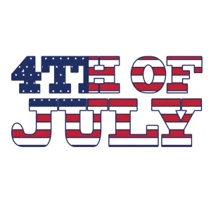 4th of July Font Fabric Panel