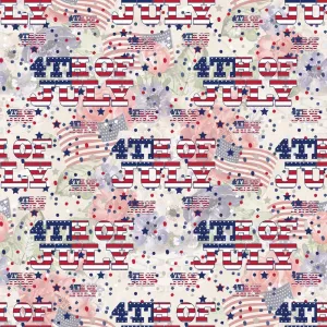 4th of July Font Grunge Fabric