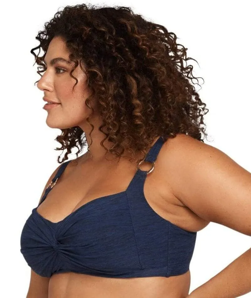 Artesands Melange Botticelli Twist Front C-DD Cup Bikini Top - Navy
