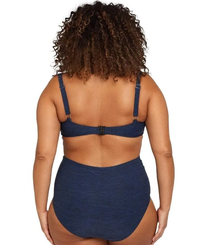 Artesands Melange Botticelli Twist Front C-DD Cup Bikini Top - Navy