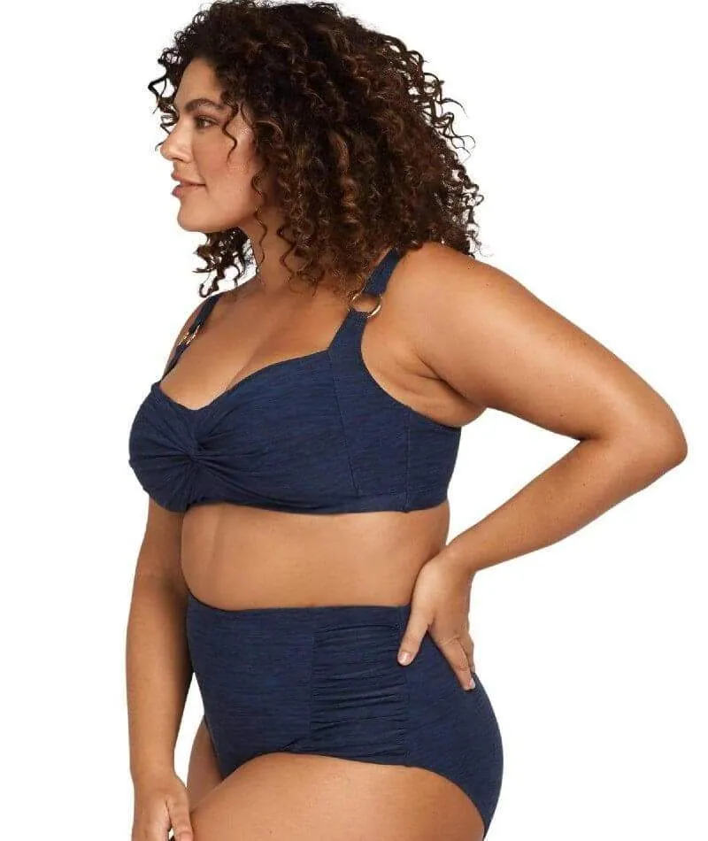 Artesands Melange Botticelli Twist Front C-DD Cup Bikini Top - Navy