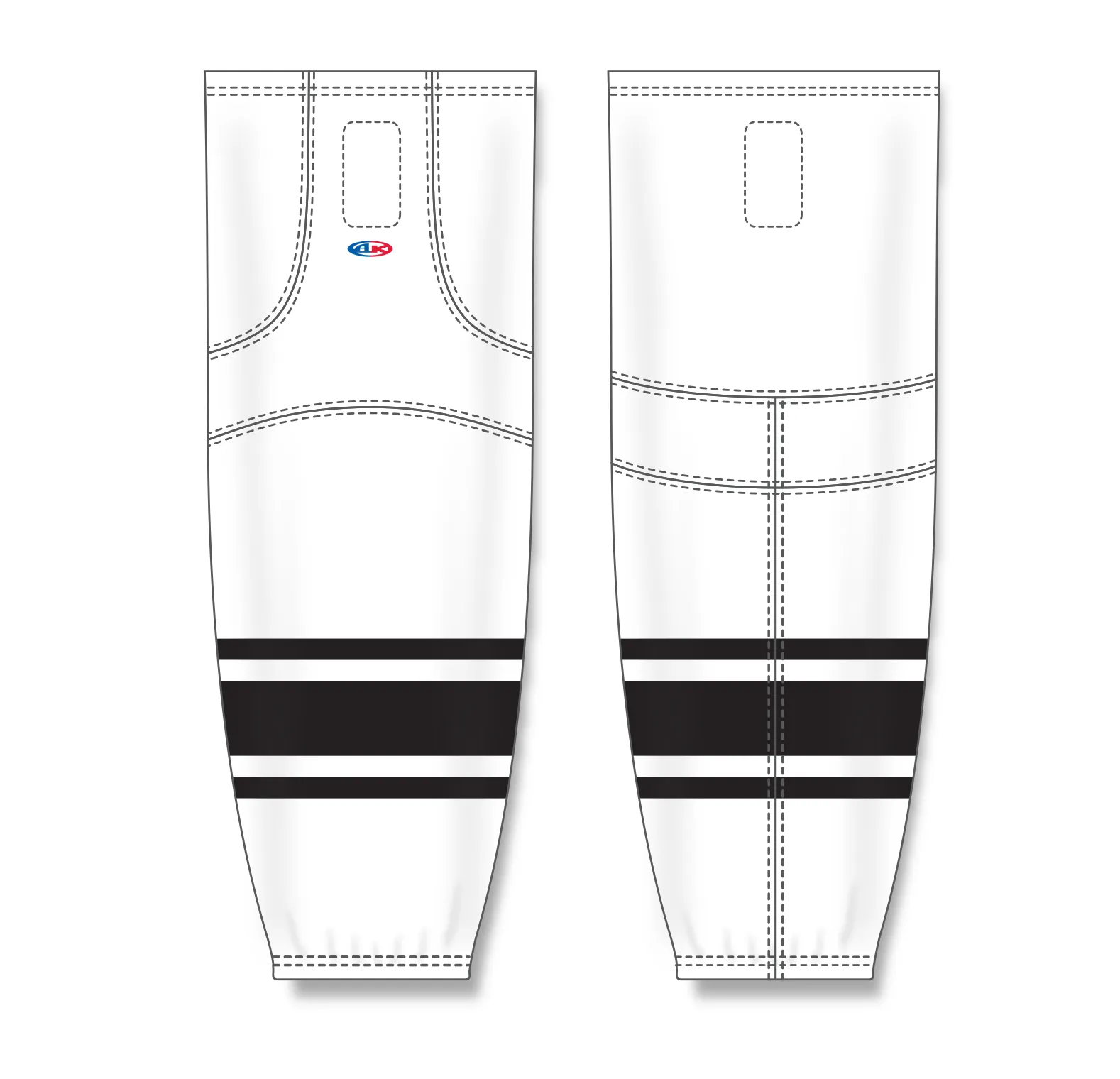 Athletic Knit (AK) HS2100-222 White/Black Mesh Ice Hockey Socks
