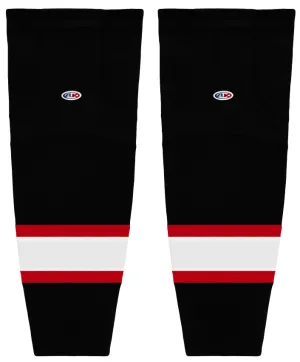 Athletic Knit (AK) HS2100-536 Ottawa Senators Black with White Stripe Mesh Ice Hockey Socks