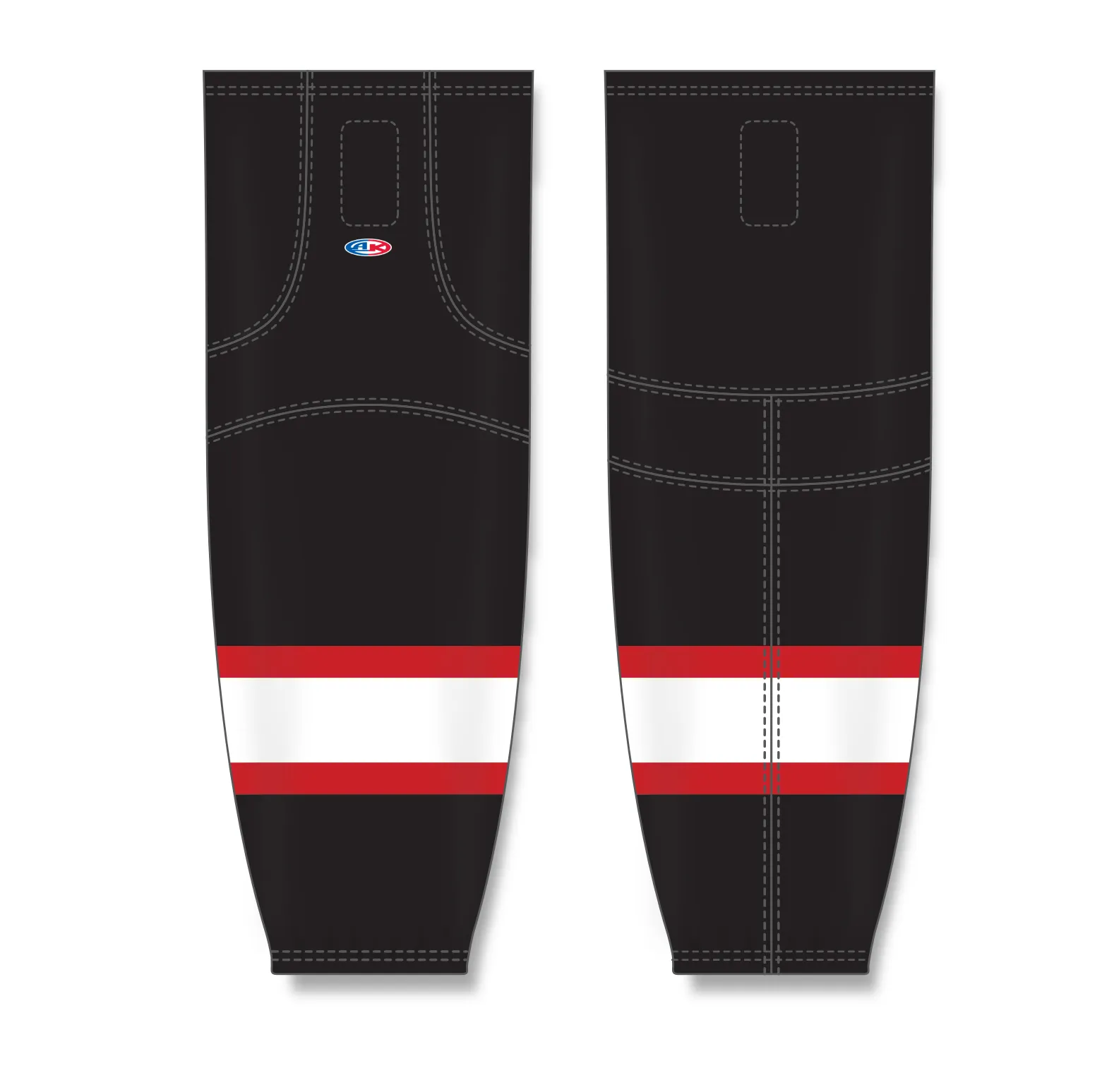 Athletic Knit (AK) HS2100-536 Ottawa Senators Black with White Stripe Mesh Ice Hockey Socks