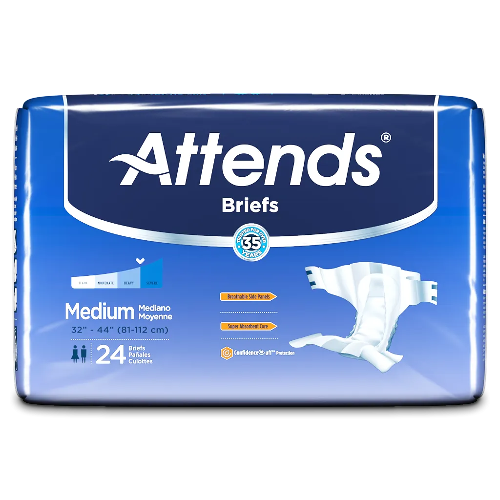 Attends DermaDry Briefs, Various Sizes