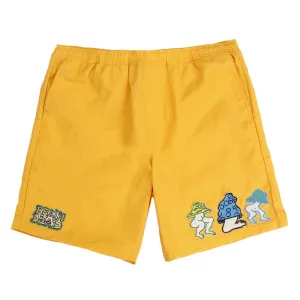 Brain Dead Mushroom Patch Nylon Beach Short / Gold