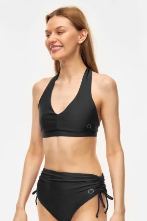 Bukit Halterneck Bikini Top Nero