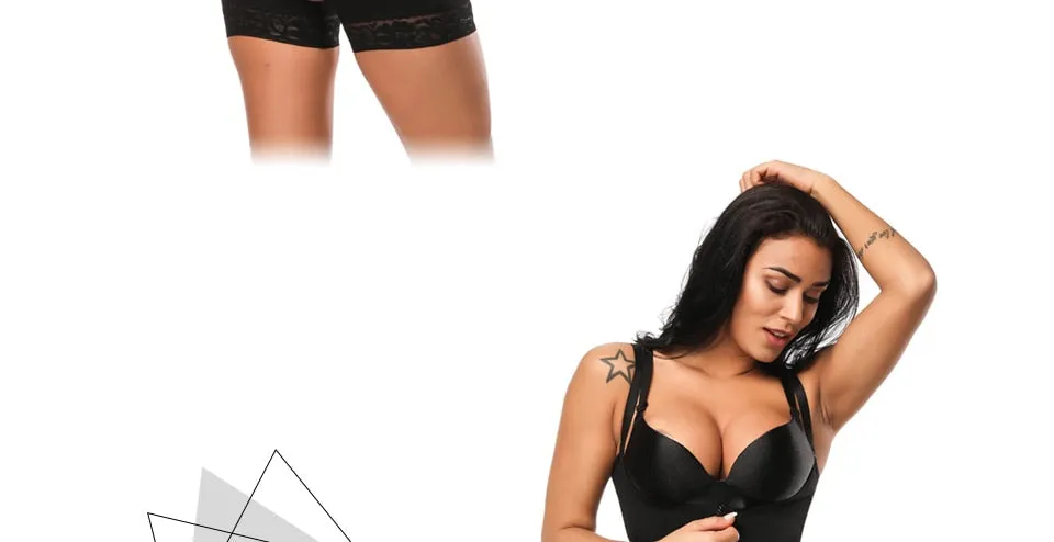 Clip and Zip Waist Lace Shaper Corset Control Shapewear Butt Lifter Strap Body Shaper Underwear Bodysuit Women
