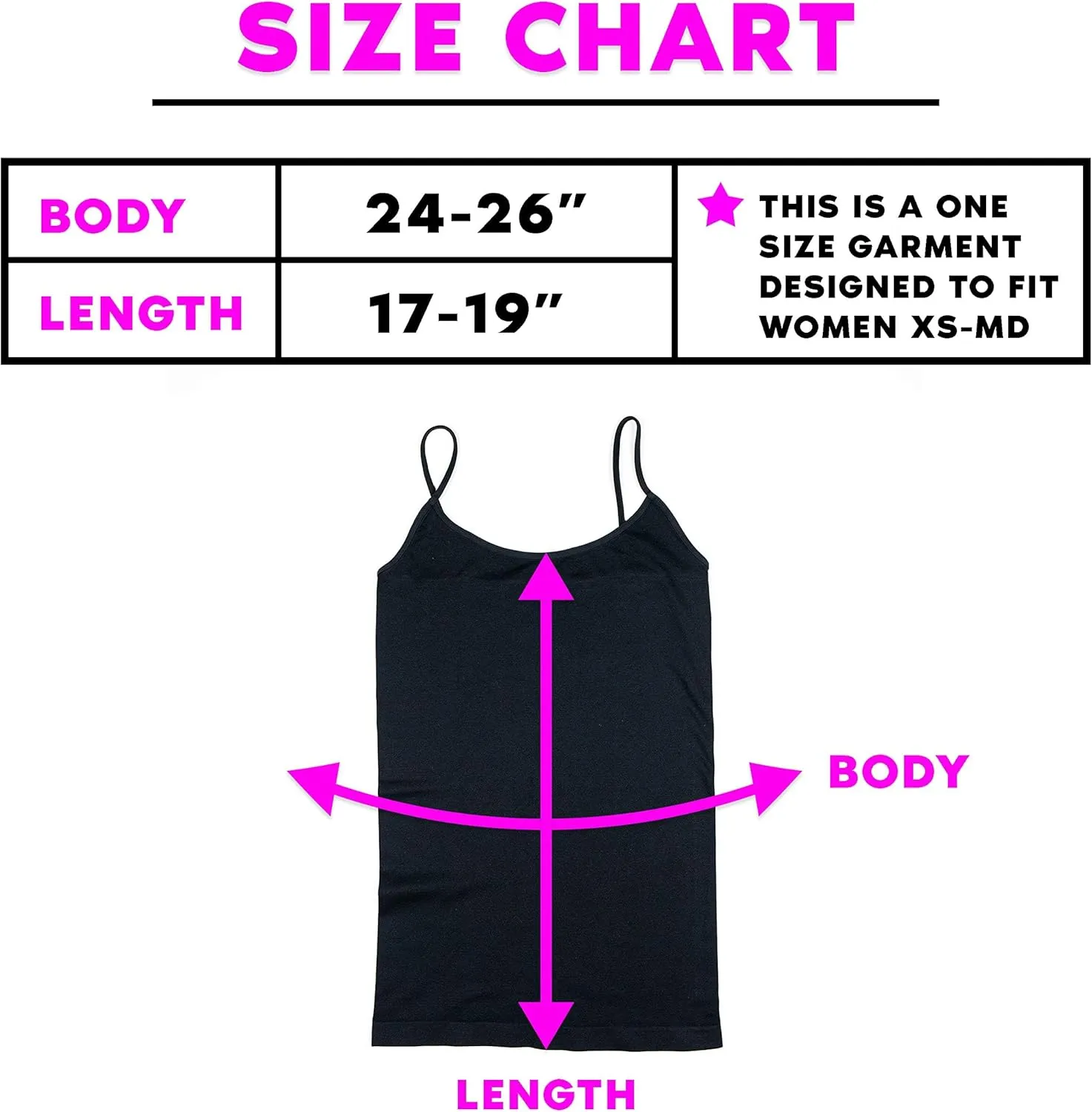 Full Seamless Stretch Camisole Tank Tops for Women - Spaghetti Strap Undershirt Cami One Size Fits Women XS-MD