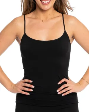 Full Seamless Stretch Camisole Tank Tops for Women - Spaghetti Strap Undershirt Cami One Size Fits Women XS-MD