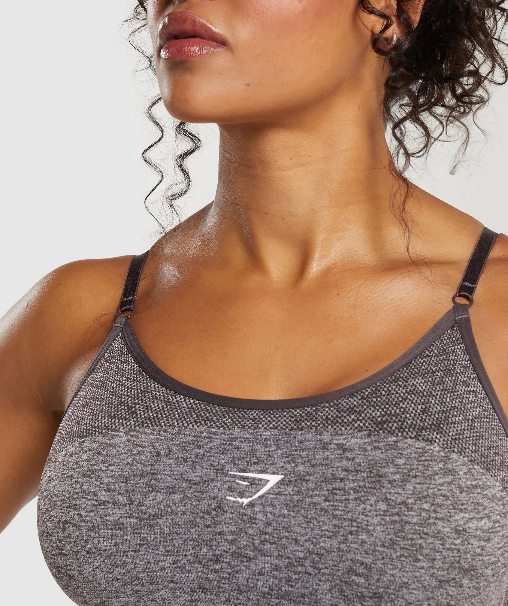 Gymshark Flex Strappy Sports Bra - Greyed Purple/White