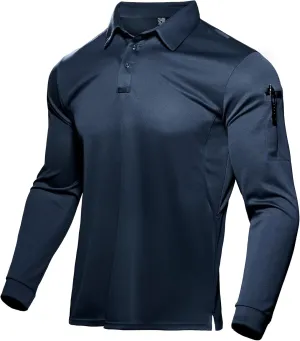 Haimont Men's Performance Dry Fit Polo Shirt Short and Long Sleeve Golf Collared T-Shirts for Tactical Outdoor Hiking