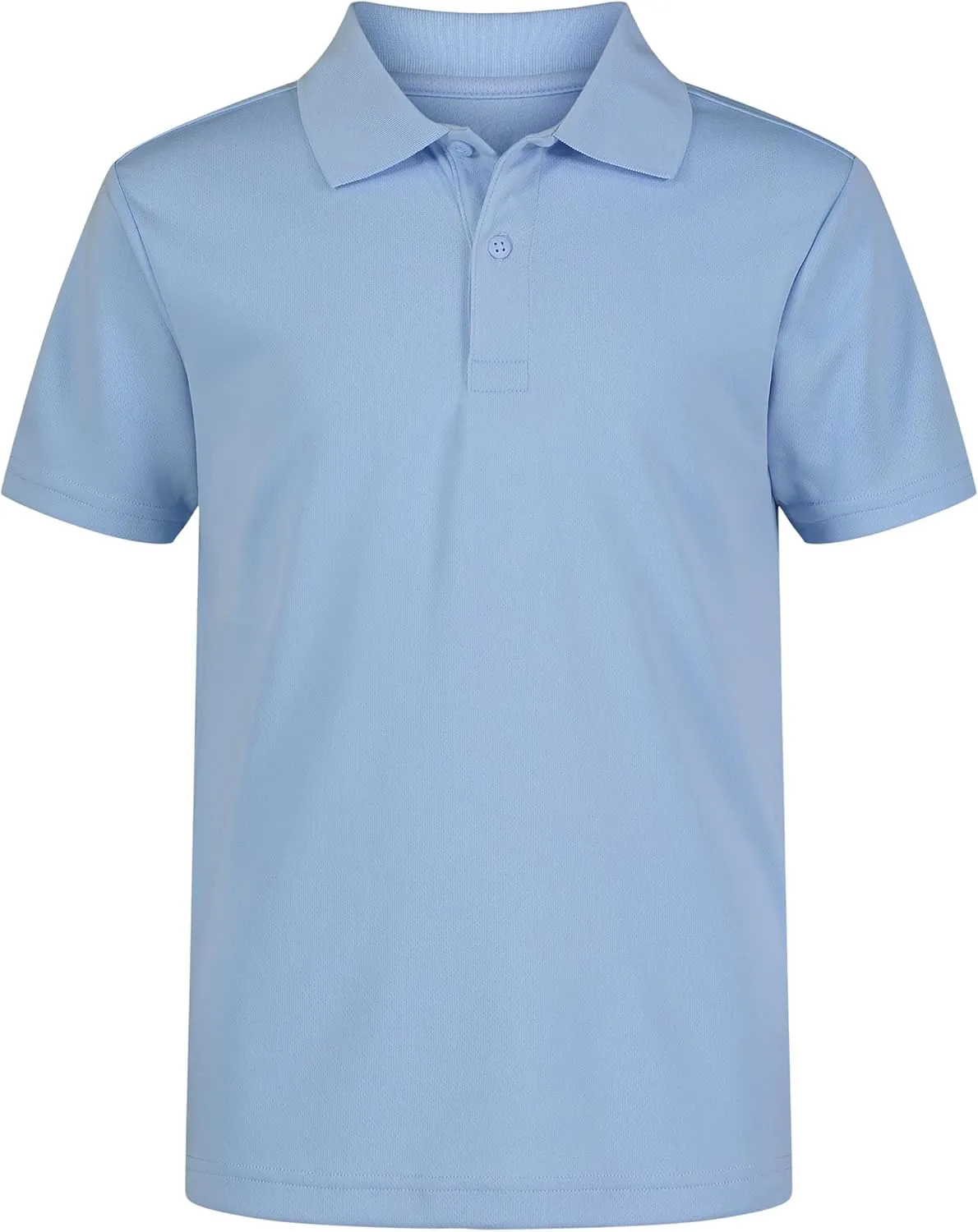 IZOD Boys' School Uniform Short Sleeve Polo Shirt, Button Closure, Moisture Wicking Performance Material