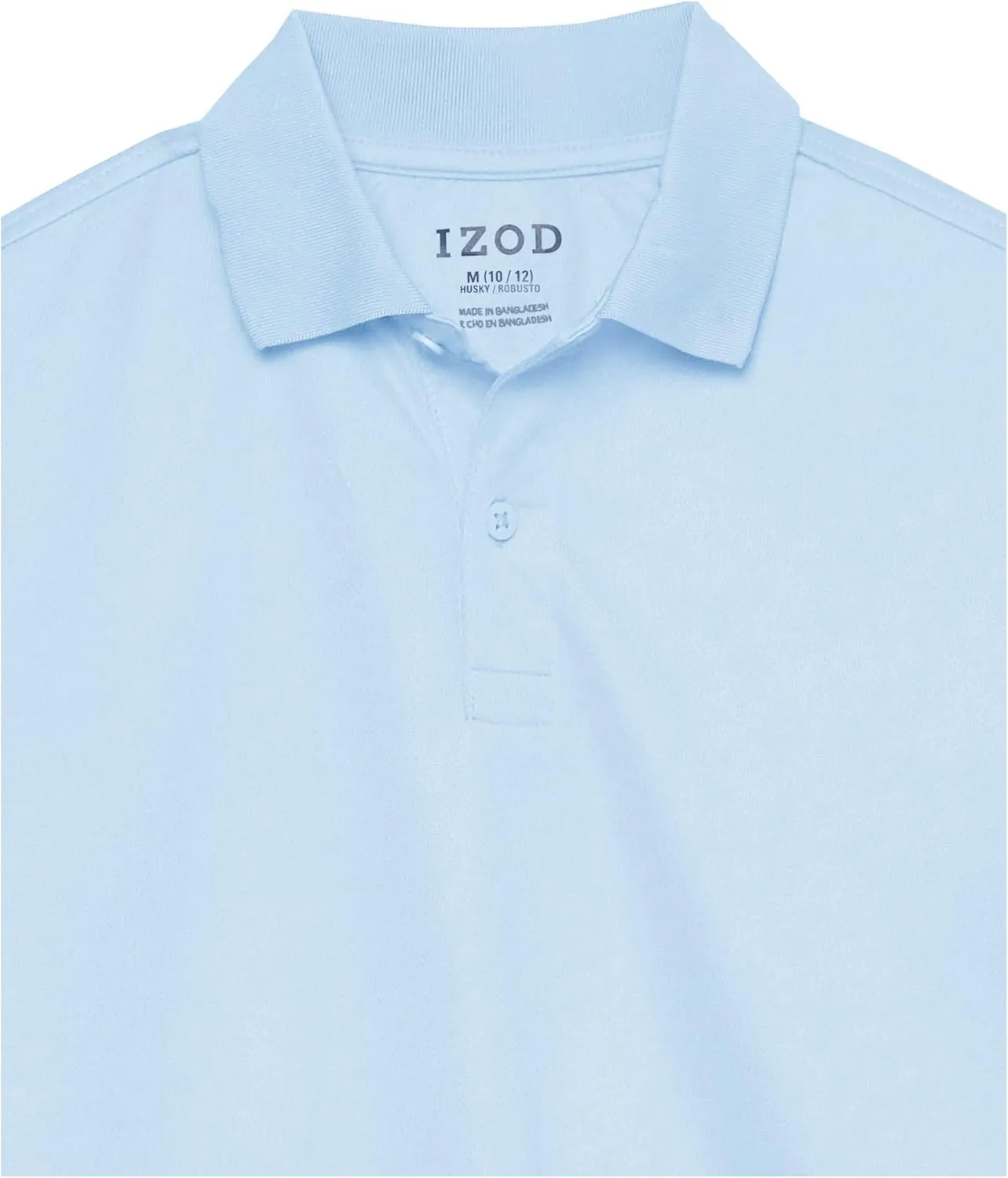 IZOD Boys' School Uniform Short Sleeve Polo Shirt, Button Closure, Moisture Wicking Performance Material