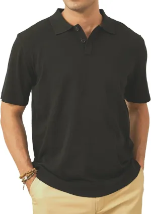 Mens Knit Polo Shirts Short Sleeve Casual Classic Collared Stretchy T-Shirts