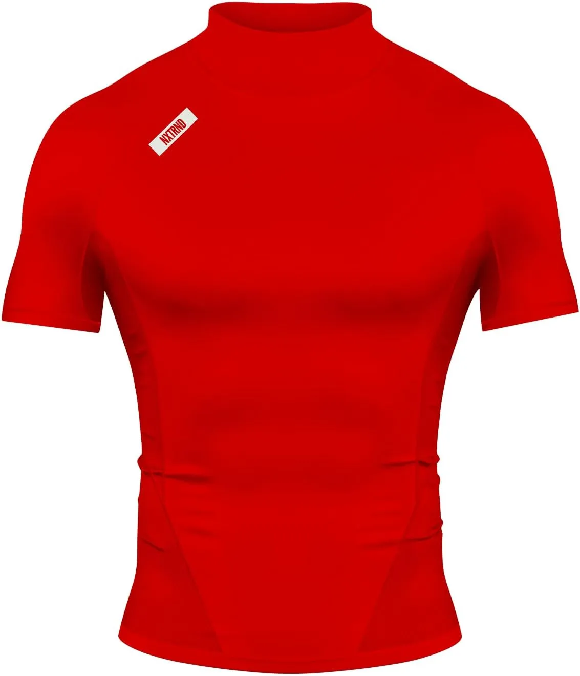 Nxtrnd Men's Turtleneck Compression T-Shirt, Short Sleeve Mock Neck