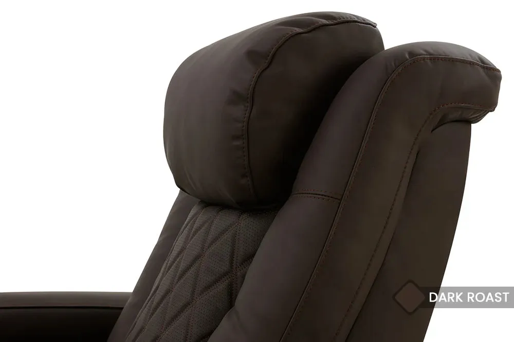Valencia Tuscany Ultimate Luxury Leather Home Theater Seating Row of 2 Loveseat, Dark Roast